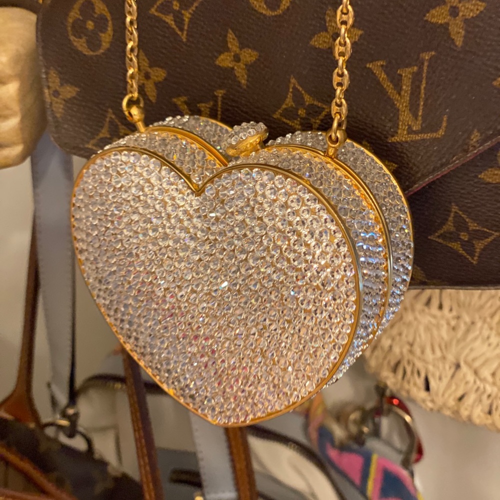 Vintage Stuart Weitzman Swarovski Heart  handbag
